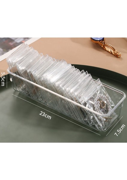 Mücevher Saklama Çantası Masaüstü Çekmece Düzenleyici Şeffaf Bilezik Yüzük Tutucu Fermuarlı Kapatma Çantası 50XLARGE Çanta+1 Kutu (Yurt Dışından) indirimleri