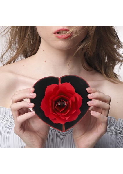 Gül Çiçek Döner Yüzük Kutusu, Teklif Kutusu, Gül Düğün Nişan Yüzüğü Kutusu(Yüzüksüz) (Yurt Dışından) fiyatları