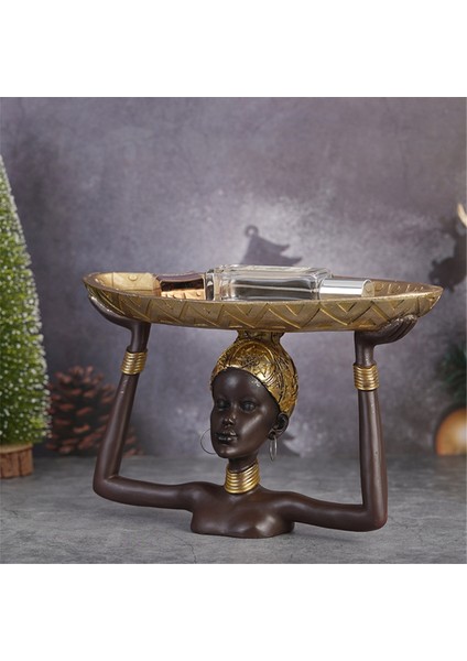 Bayan Heykeli Tepsi Afrika Masa Orta Parçaları Reçine Süsleme Heykel El Sanatları Ev Masaüstü Ofis (Yurt Dışından) fiyatları