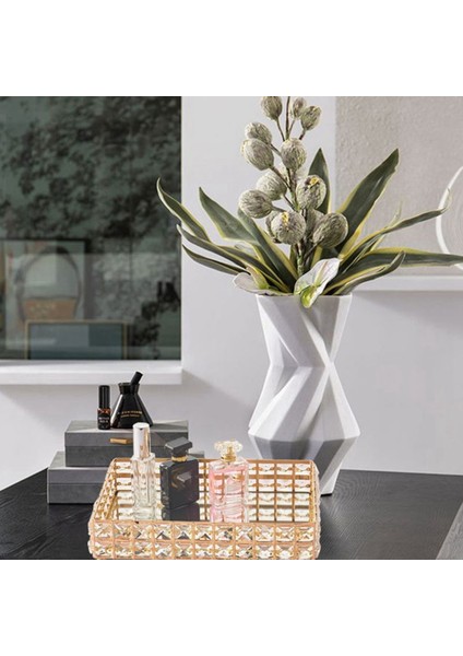 1pc Kare Kristal Tepsi Ev Kozmetik Depolama Paleti Meyve Konteyneri Aperatifler Plaka Düğün Dekor Malzemeleri-Altın (Yurt Dışından) fiyatları