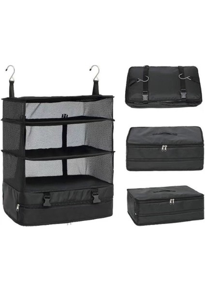 Seyahat Bagaj Organizatör Taşınabilir Seyahat Rafları Çanta Bavul Ambalaj Kare Katlanabilir Askılı Dolap Saklama Çantası (Yurt Dışından) fiyatları
