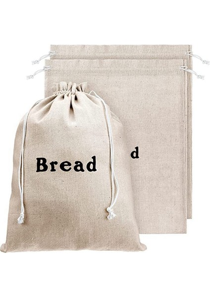 Keten Ekmek Torbaları (3 Paket) Çuval Bezi Tekrar Kullanılabilir Bağcıklı Ekmek Torbaları Ağartılmamış Somunlar Pasta Torbaları El Yapımı Gıda Saklama (Yurt Dışından)