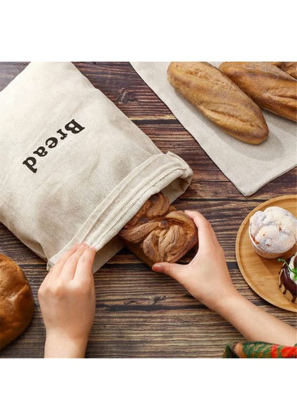 Keten Ekmek Torbaları (3 Paket) Çuval Bezi Tekrar Kullanılabilir Bağcıklı Ekmek Torbaları Ağartılmamış Somunlar Pasta Torbaları El Yapımı Gıda Saklama (Yurt Dışından) indirimleri