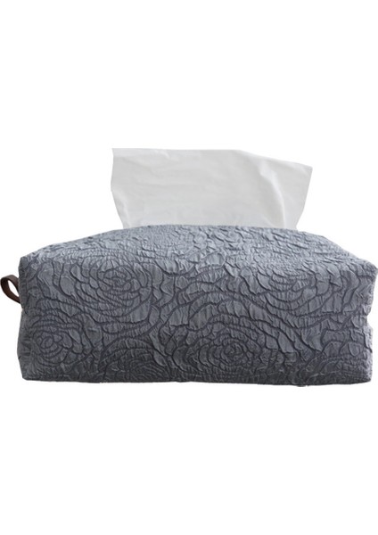 Iskandinav Yaratıcı Katmalı Gül Dekoratif Doku Kutusu Kozmetik Depolama Masa Peçete Kağıt Havlu Araba Doku Kutusu (Mavi) (Yurt Dışından)