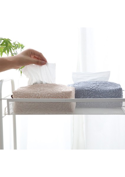 Iskandinav Yaratıcı Katmalı Gül Dekoratif Doku Kutusu Kozmetik Depolama Masa Peçete Kağıt Havlu Araba Doku Kutusu (Mavi) (Yurt Dışından) fiyatları