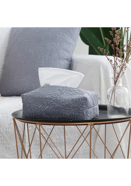 Iskandinav Yaratıcı Katmalı Gül Dekoratif Doku Kutusu Kozmetik Depolama Masa Peçete Kağıt Havlu Araba Doku Kutusu (Mavi) (Yurt Dışından) fırsatları