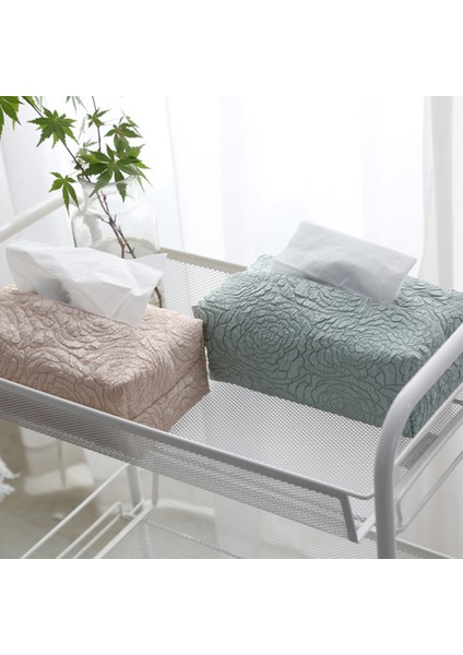 Iskandinav Yaratıcı Katmalı Gül Dekoratif Doku Kutusu Kozmetik Depolama Masa Peçete Kağıt Havlu Araba Doku Kutusu (Mavi) (Yurt Dışından) indirimleri