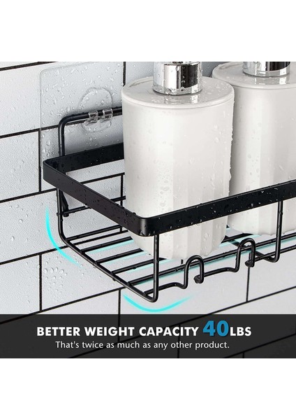 Duş Caddy Raf Organizatör Rafı (2 Paket), Kancalı Banyo Aksesuarları Sepet Rafları, Duvara Monte Duş Depolama (Yurt Dışından) fırsatları