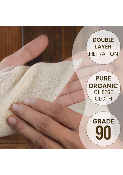 Yemek Pişirme Için Müslin Bezler, 5'li Paket (50X50CM), Ağartılmamış, Pamuklu Yeniden Kullanılabilir ve Yıkanabilir Süzme Peynir Bezleri (Yurt Dışından) modelleri