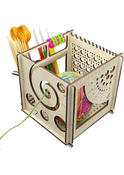 Hepsi Bir Arada Ahşap Iplik Kasesi, 2024 Çok Işlevli Örgü Aleti, Ahşap Iplik Kasesi, Örgü Için Iplik Kasesi (Yurt Dışından)