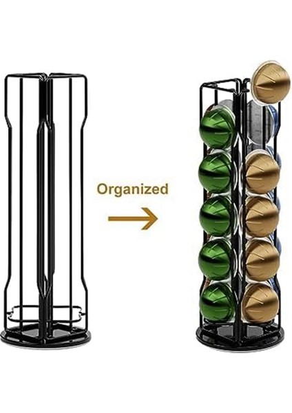 20'li Paket Kahve Düzenleyici Sergileme Rafı Demir Sanat Vertuo Pod'ları Kahve Pod Tutucu Nespresso Vertuoline Stand Rafı, Siyah (Yurt Dışından) fiyatları