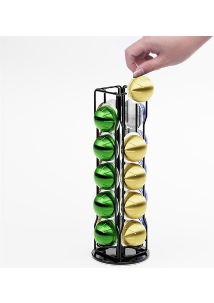 20'li Paket Kahve Düzenleyici Sergileme Rafı Demir Sanat Vertuo Pod'ları Kahve Pod Tutucu Nespresso Vertuoline Stand Rafı, Siyah (Yurt Dışından) modelleri