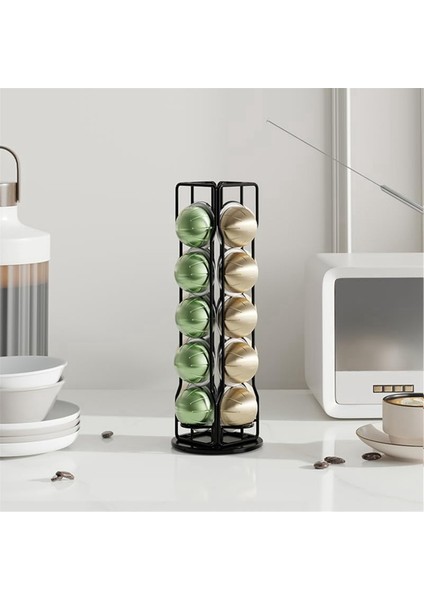 20'li Paket Kahve Düzenleyici Sergileme Rafı Demir Sanat Vertuo Pod'ları Kahve Pod Tutucu Nespresso Vertuoline Stand Rafı, Siyah (Yurt Dışından) fırsatları