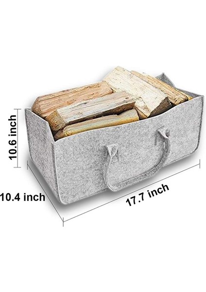 Şömine Ahşap Keçe Saklama Çantası Sepeti Dergi Rafı Yakacak Odun Cep, Keçe Katlanabilir Yakacak Odun Tutucu Sepet Gri (Yurt Dışından) fiyatları