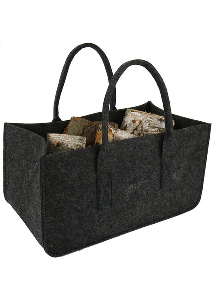 Şömine Ahşap Keçe Saklama Çantası Sepeti Dergi Rafı Yakacak Odun Cep, Keçe Katlanabilir Yakacak Odun Tutucu Sepet Gri (Yurt Dışından) modelleri