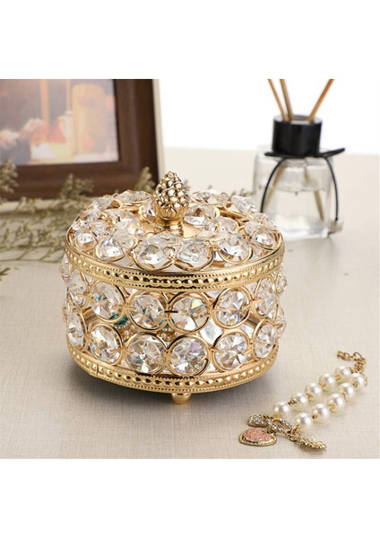 Kristal Aynalı Kutu Takı Biblo Organizatör Kutusu Ev Dekor Yüzük Küpe Kolye Depolama Tutucu Hatıra Kutusu (Altın) (Yurt Dışından) fiyatları