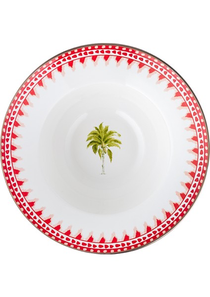 Lison Ayaklı Meyve Kasesi - Kırmızı - 30 cm