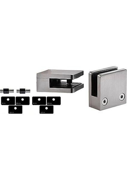 2 Adet Paslanmaz Çelik Cam Klipsleri, Ayarlanabilir Cam Raf Braketleri, Cam Merdiven Korkuluk Balık Ağzı Sabitleme Klipsleri (Yurt Dışından)