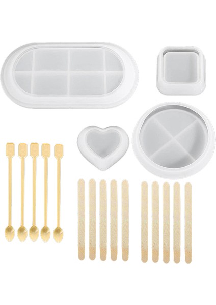 Tepsi Silikon Kalıp Dıy Kristal Kare Yuvarlak Altıgen Dak Altlığı Silikon Kalıp Tabak Saklama Tutucu Epoksi Reçine Kalıp Ev (Yurt Dışından)