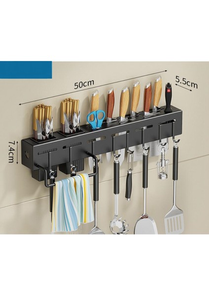 Duvara Monte Alet Tutucu, Mutfak Depolama Için 8 Çıkarılabilir Kancalı Askılı Alet Rafı, Kaşıklar, Bıçaklar, Çatallar, Vb. Için (Yurt Dışından) fiyatları