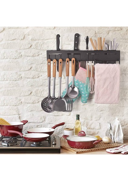 Duvara Monte Alet Tutucu, Mutfak Depolama Için 8 Çıkarılabilir Kancalı Askılı Alet Rafı, Kaşıklar, Bıçaklar, Çatallar, Vb. Için (Yurt Dışından) modelleri