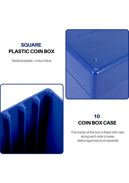Kare Plastik 10 Para Kapasiteli Tutucu Döşeme Saklama Kutusu Kasa Pccb Ngc Pcgs Için Fit (Yurt Dışından) indirimleri