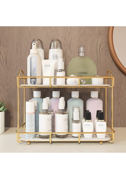 Hafif Lüks Tezgah Makyaj Organizatör Cilt Bakım Ürünleri Parfüm Organizatör Kozmetik Banyo Depolama Rafı C (Yurt Dışından) fiyatları