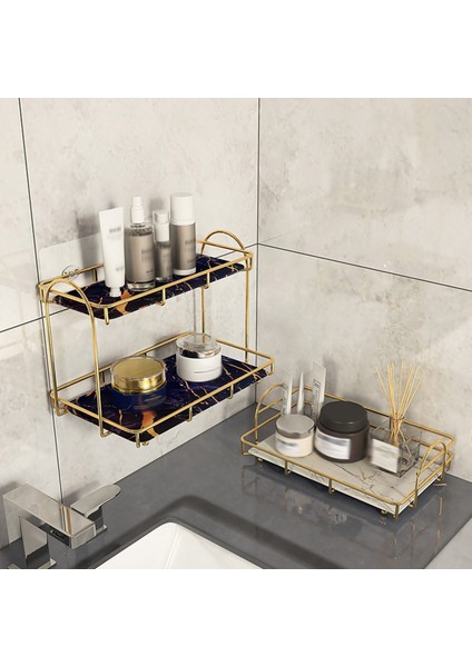 Hafif Lüks Tezgah Makyaj Organizatör Cilt Bakım Ürünleri Parfüm Organizatör Kozmetik Banyo Depolama Rafı C (Yurt Dışından) fırsatları