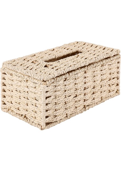 Rattan Doku Kutusu, Vintage Peçetelik, Kasa Dağınıklığı Saklama Kabı Kapağı, Oturma Odası Masası Dekorasyonu (Bej) (Yurt Dışından) fiyatları