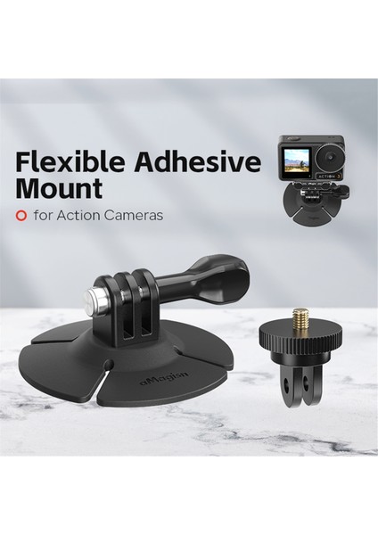 Amagısn DJI/GOPRO/INSTA360 Aksiyon Kamerası Motosiklet Kaskı Kavisli Düz Montajlar Için Esnek Yapışkan Taban (Yurt Dışından)