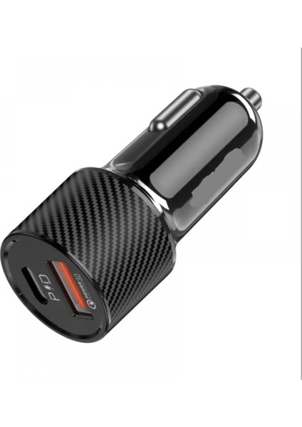 48W Araç Çakmaklık Hızlı Şarj Aleti Araç Şarj Cihazı Type-C - USB Çift Çikişli Type-C Kablolu Lkc-37 fiyatları