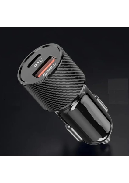 48W Araç Çakmaklık Hızlı Şarj Aleti Araç Şarj Cihazı Type-C - USB Çift Çikişli Type-C Kablolu Lkc-37 fırsatları