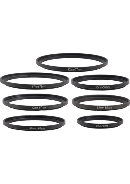 49MM 52MM 55MM 58MM 62MM 67MM 72MM 77MM Metal Kamera Lens Filtresi Adımlama Adımlama Halkaları Lens Parasoley Adaptörü Montaj Seti (Yurt Dışından) fiyatları