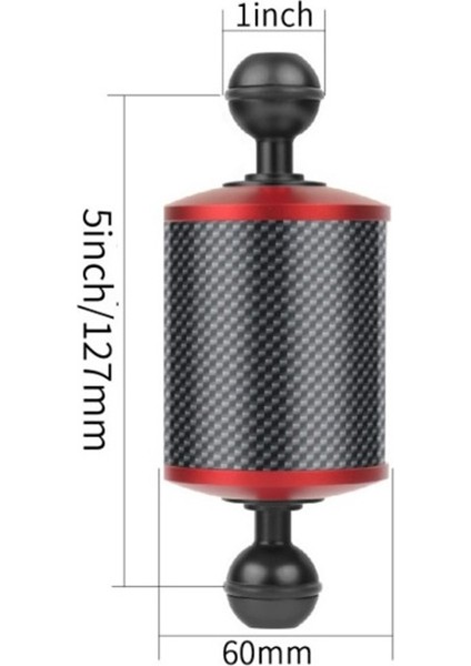 Dia 60MM Karbon Fiber Şamandıra Yüzdürme Su Kolu 5 Inç Dslr Kamera Tepsisi Sualtı Dalış Aksesuarları Için, Kırmızı (Yurt Dışından) modelleri