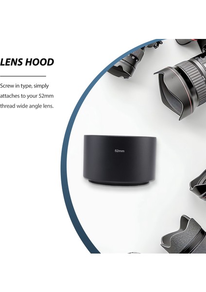 Kamera Filtresi Vidalama Montajı 52MM Metal Tele Lens Parasoley Gölgeliği (Yurt Dışından) fırsatları