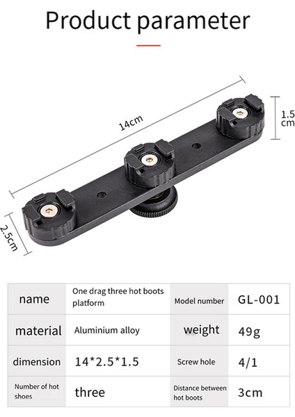 1/4 Vidalı Delik Soğuk Pabuç Braketi Vlog Genişleme Braketi 3 Sıcak Pabuç Adaptörü, Kamera Tripod Cep Telefonu Klipsi Için (Yurt Dışından) fiyatları