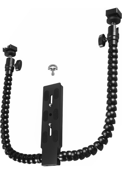 Yeni Esnek Çift Kollu Sıcak Ayakkabı Flaş Braketi Montaj Tutucu Canon Nikon Pentax Makro Çekim Kamera Aksesuarları (Yurt Dışından) modelleri