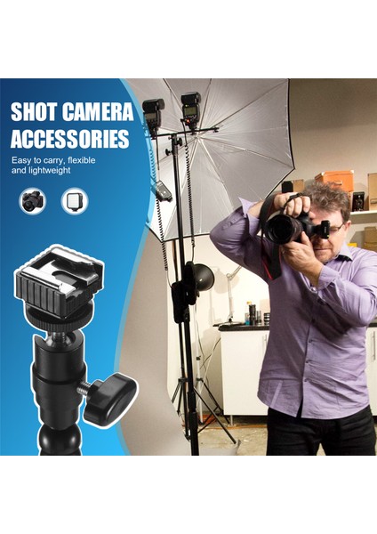 Yeni Esnek Çift Kollu Sıcak Ayakkabı Flaş Braketi Montaj Tutucu Canon Nikon Pentax Makro Çekim Kamera Aksesuarları (Yurt Dışından) indirimleri