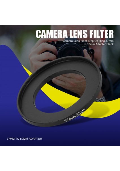 Kamera Lens Filtresi Yükseltme Halkası 37MM'DEN 52MM'YE Adaptör Siyah (Yurt Dışından) fırsatları