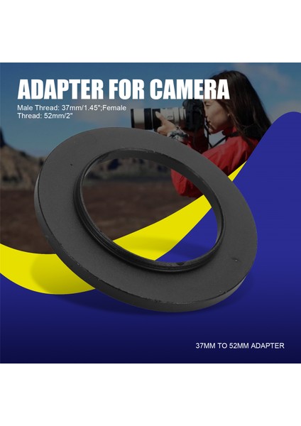 Kamera Lens Filtresi Yükseltme Halkası 37MM'DEN 52MM'YE Adaptör Siyah (Yurt Dışından) indirimleri
