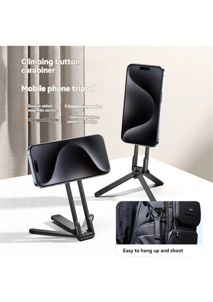 Ulanzi MA30 Karabina Monteli Telefon Tripod Taşınabilir Manyetik Telefon Tutucu Video Işık Açık Hava Seyahat Vlog Canlı Yayın (Yurt Dışından) indirimleri