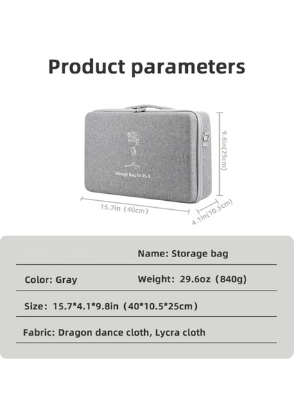 Djı Rs 4 Için Omuz Çantası Saklama Kutusu Gimbal Sabitleyici Aksesuarları El Çantası Bavul Sert Kabuklu Düşmeye Karşı Taşıma Kutusu (Yurt Dışından)