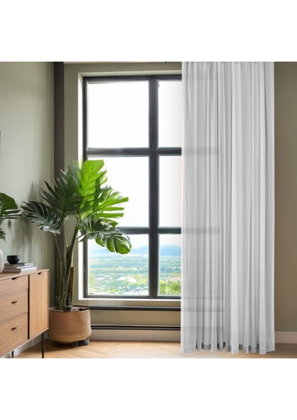 Poturge Tül Perde - Gri - 300X270 cm