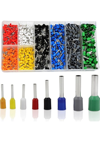 800 Pcs Yüksük Kiti, Tel Yüksük Sıkma Konnektörü, Yalıtımlı Kordon Pim Uç Terminali Awg 22-10 Kiti, Kılıflı Büyük Ürün Çeşitliliği Yüksük Kiti (Yurt Dışından)