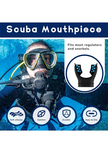 Şnorkel Ağızlık Regülatörü Dalış Ağızlık Evrensel Aksesuar Yedek Tüplü Dalış Silikon Solunum Cihazı Mavi (Yurt Dışından) fırsatları