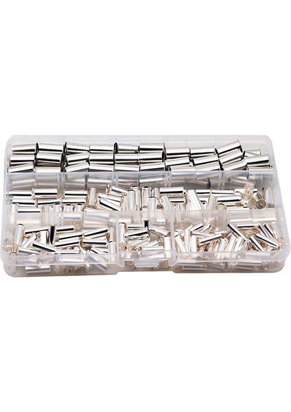 Tel Bakır Sıkma Bağlantı Halkaları, Awg 4,6,8,10 Yalıtımsız Kablo Muhafazası Yüksük Pim Kablo Sonu Terminal Kiti (240 Adet) (Yurt Dışından)