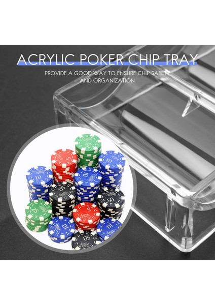 10 Adet Profesyonel Akrilik Poker Çipi 100 Çip Tepsisi (Kapaksız) (Yurt Dışından) modelleri