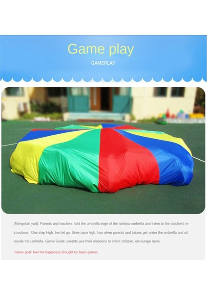 3 Metre Çocuk Paraşüt Oyunu, Gökkuşağı Kumaş Oyunu Renkli Parti Matı Saplı, Çocuklar Açık Hava Oyun Battaniyesi (Yurt Dışından) fiyatları