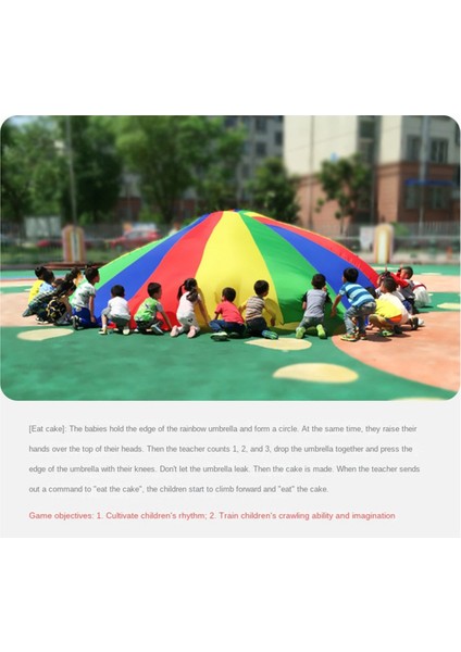 3 Metre Çocuk Paraşüt Oyunu, Gökkuşağı Kumaş Oyunu Renkli Parti Matı Saplı, Çocuklar Açık Hava Oyun Battaniyesi (Yurt Dışından) indirimleri