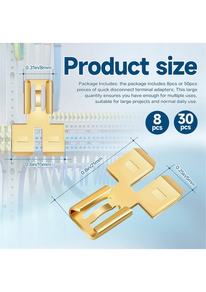 8 Adet Çift Arkalı Kürek Konnektörü Hızlı Bağlantı Kesme Elektrik Iki Yönlü Kablo Terminali Adaptörü Yalıtımsız Erkek Tek (Yurt Dışından) fırsatları